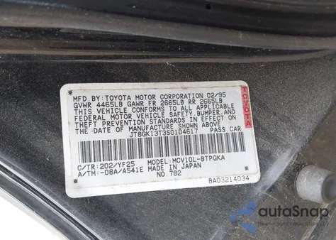 1995 Lexus Es 300 z USA, uszkodzony, nr VIN JT8GK13T3S0104617